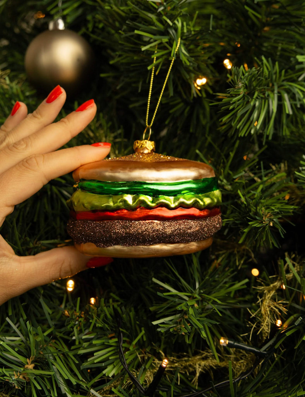 Nordic Light Christmas Ball Hamburger 10 cm