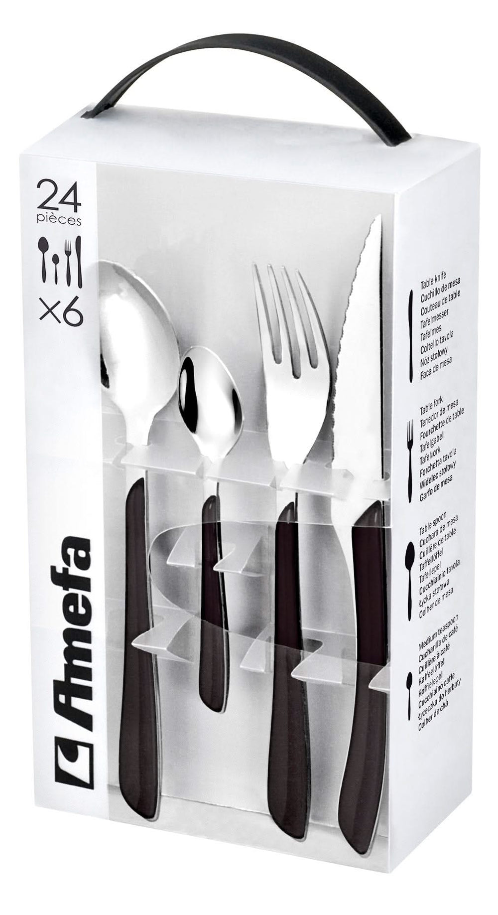 Amefa Cutlery set Eclat - Black - 24-piece / 6 people