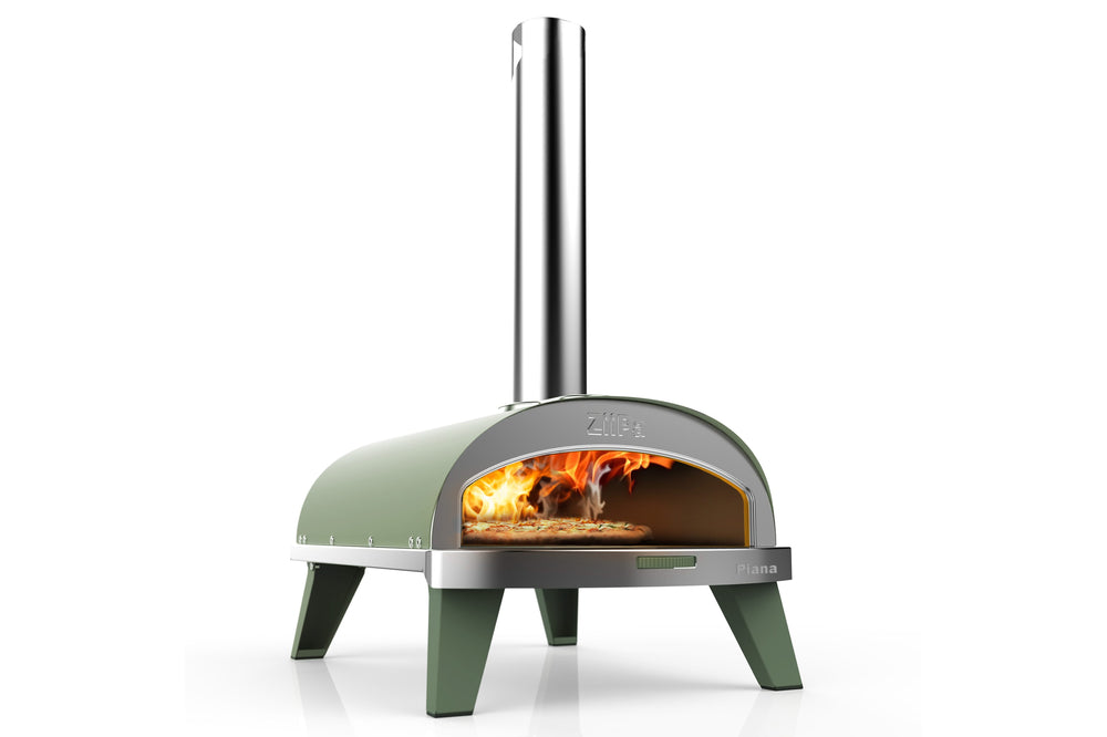 ZiiPa Pizza Oven Piana - Wood-fired - with Thermometer - Eucalyptus - for ø 30 cm pizzas - Rotating pizza stone