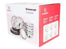 Cookinglife Dinnerware Set - Christmas Dinnerware - Porcelain - Red 18-piece / 6 persons
