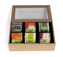 Sakura Tea Tea box - Wood - 6 compartments - with Velvet - 24 x 16 cm