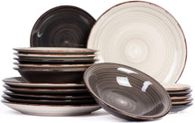 Cookinglife Dinnerware Set Delice Grey 18-piece / 6 persons - 6 dinner plates, 6 deep plates and 6 breakfast plates