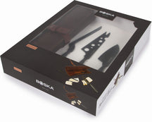 Boska Cheese knife set Monaco+ Black - with leather cover