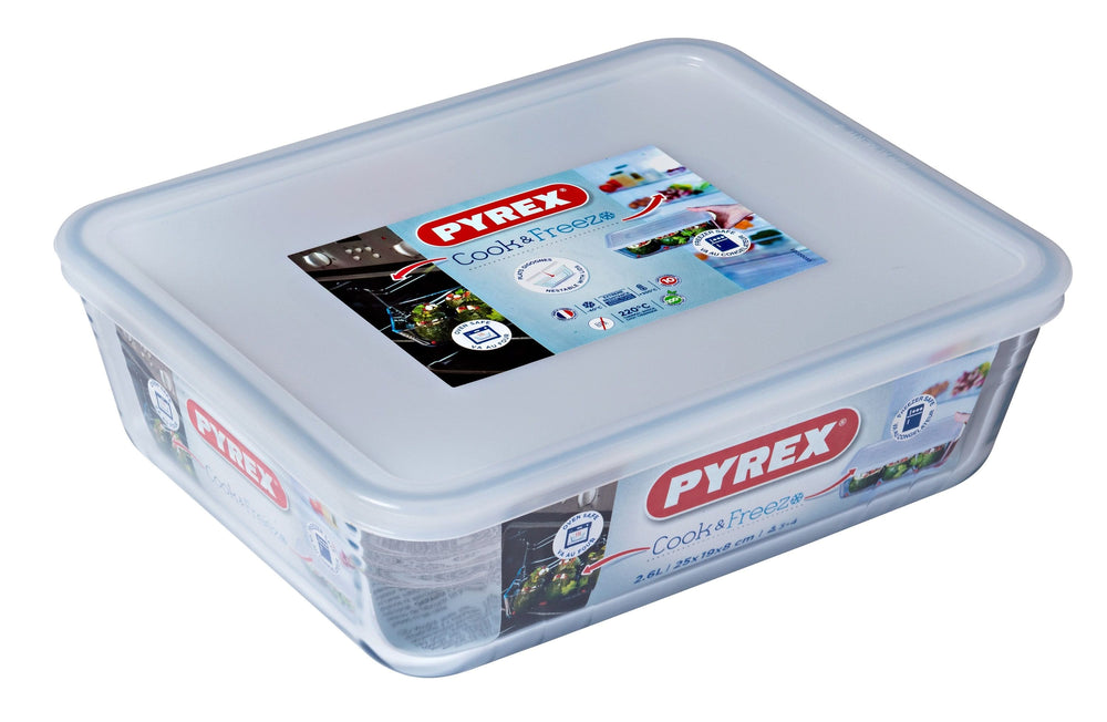 Pyrex Oven dish with lid - Cook & Freeze - 25 x 19 x 8 cm / 2.6 liters