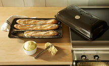 Emile Henry Bread baking mold for 3 baguettes - Fusain