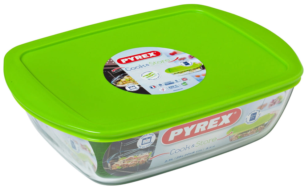 Pyrex Oven dish with lid - Cook & Store - 28 x 20 x 8 cm / 2.5 liters