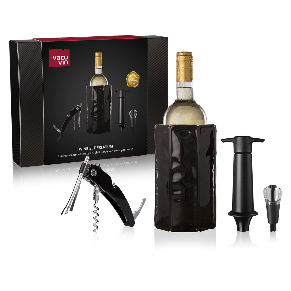 Vacu Vin Wine Set Premium - Black - 4-piece set