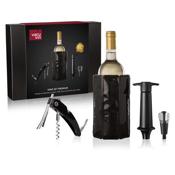 Vacu Vin Wine Set Premium - Black - 4-piece set