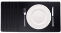 Cookinglife Placemats - Vegan leather - Black - 46 x 33 cm - 6 pieces