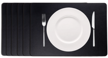 Cookinglife Placemats - Vegan leather - Black - 46 x 33 cm - 6 pieces
