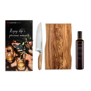 Wusthof Gift Set Amici - Chef's Knife, Cutting Board & Olive Oil