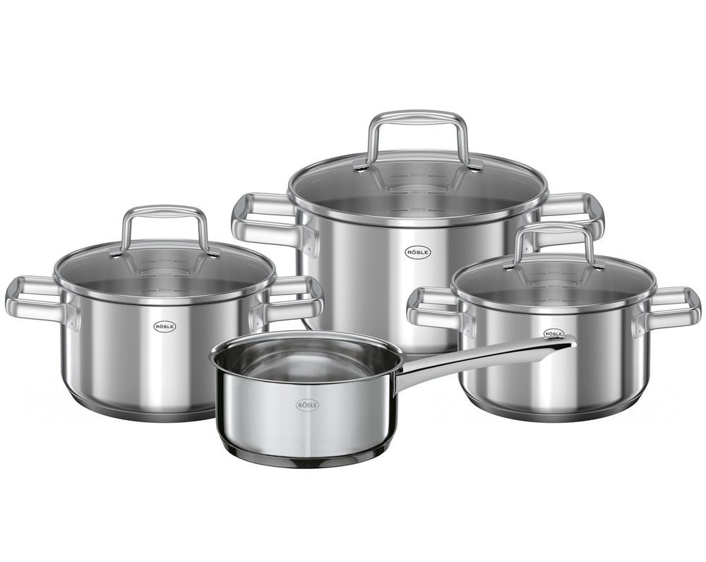 Rosle Cookware Set Moments - Cooking Pots + Lids & Saucepan - 4 Pieces
