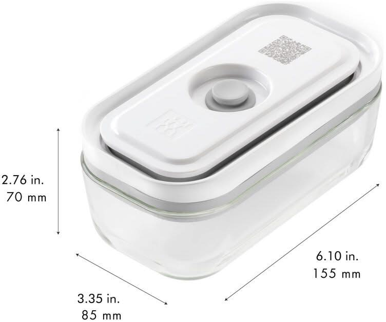 Zwilling Vacuum Fresh & Save Food Container - Glass - 16 x 9 x 7 cm / 350 ml