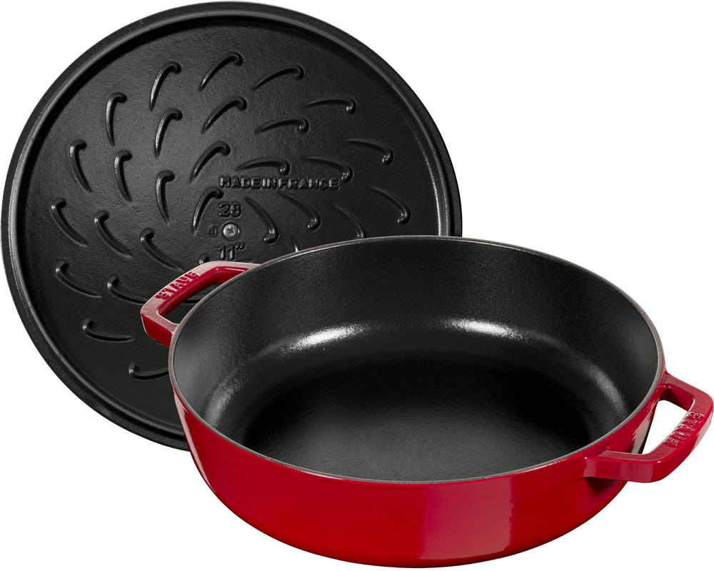 Staub sauté pan - Sauteuse - Chistera - Cherry red - ø 24 cm / 2.4 liters