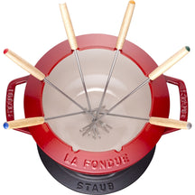 Staub Fondue set Cherry red - ø 20 cm / 2.36 liters