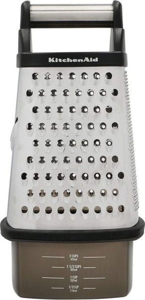 KitchenAid Box Grater Core Stainless Steel 16.5cm - with storage container 473 ml