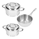 Demeyere 3 piece Cookware set (Cooking pan ø 18 / 20 cm and Sauce pan ø 20 cm) + Lids Atlantis 7 - stainless steel