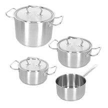 Demeyere - 4 piece Cookware set (Cooking pan ø 18 / 20 / 24 cm + sauce pan ø 18 cm) + lids Classic 3 - stainless steel