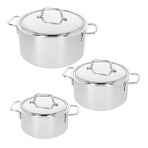 Demeyere 3 piece Cookware set / Cooking pan set (ø 18 / 20 / 24 cm) + Lids Apollo 7 - stainless steel