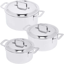 Demeyere 3 piece Cookware set / Cooking pan set (ø 18 / 20 / 24 cm) + Lids Intense 5 - stainless steel