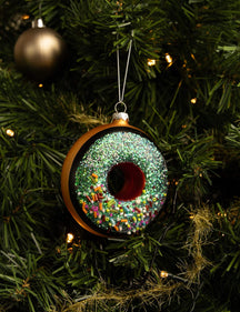 Nordic Light Christmas Ball Donut Brown/Blue 10 cm