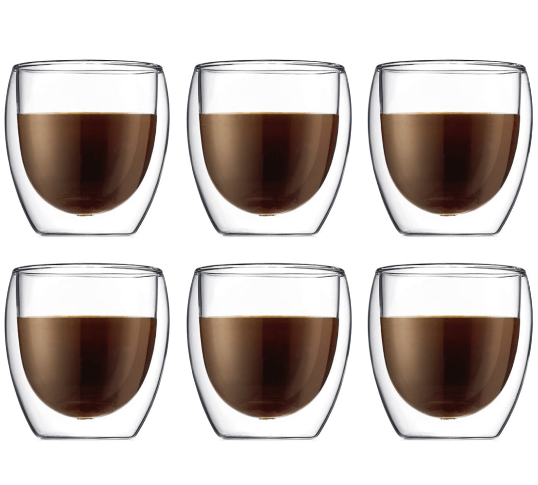 Bodum Double-walled Espresso Glasses Coffee Glasses Set Pavina