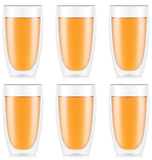 Bodum Double-walled Latte Macchiato Glasses Pavina - Patented Valve - 450 ml - 6 pieces