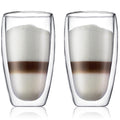 Bodum Double-walled Latte Macchiato Glasses Pavina - Patented Valve - 450 ml - 2 Pieces