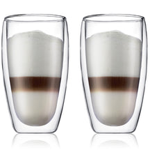 Bodum Double-walled Latte Macchiato Glasses Pavina - Patented Valve - 450 ml - 2 Pieces