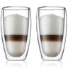 Bodum Double-walled Latte Macchiato Glasses Pavina - Patented Valve - 450 ml - 2 Pieces