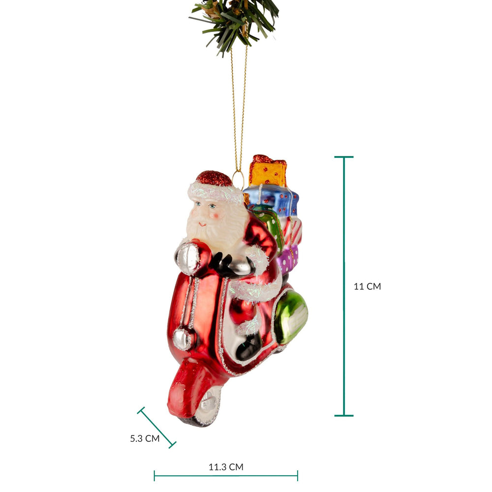 Nordic Light Christmas Ball Santa on Scooter 11 cm