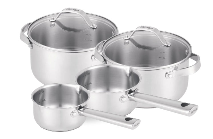 Beka Cookware Set Cicla 4-Piece - without non-stick coating - suitable for all heat sources (Cooking pots & Sauce pans)