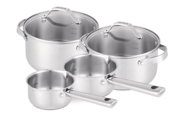 Beka Cookware Set Cicla 4-Piece - without non-stick coating - suitable for all heat sources (Cooking pots & Sauce pans)