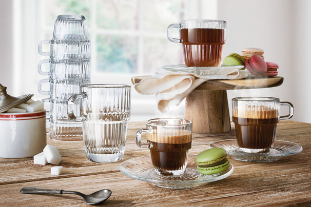 Bormioli Rocco Coffee Cups with Handle - Stackable - Barshine 185 ml - 6 pieces