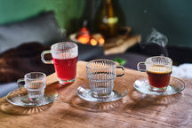 Bormioli Rocco Coffee Cups with Handle - Stackable - Barshine 185 ml - 6 pieces