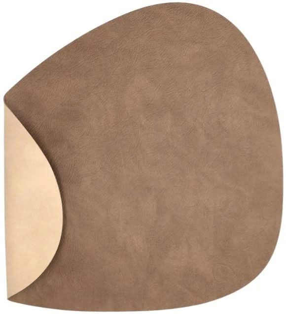 LIND DNA Placemat Nupo - Leather - Brown / Sand - double sided - 44 x 37 cm