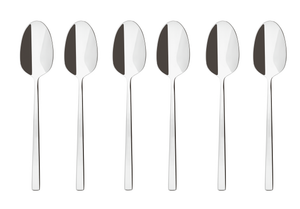 Sambonet Coffee Spoons Rock Silver 6 Pieces