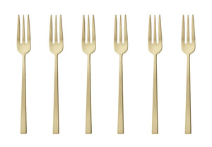 Sambonet Pastry Forks Rock Champagne 6 Pieces