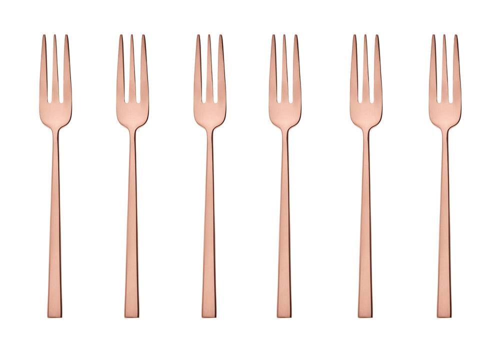 Sambonet Pastry Forks Rock Copper 6 Pieces