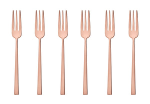 Sambonet Pastry Forks Rock Copper 6 Pieces