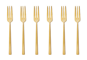 Sambonet Pastry Forks Rock Gold 6 Pieces