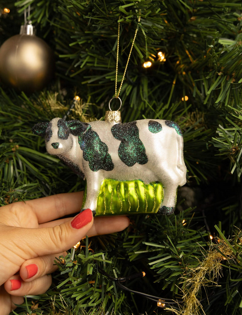 Nordic Light Christmas Ball Cow 12 cm