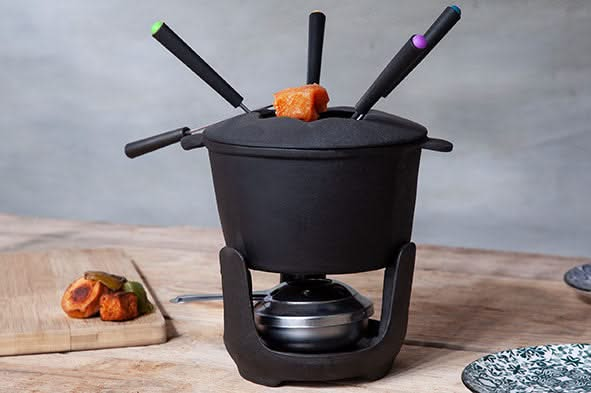 Cosy & Trendy Fondue set Cast iron - 6 persons - gray - 1.2 liters