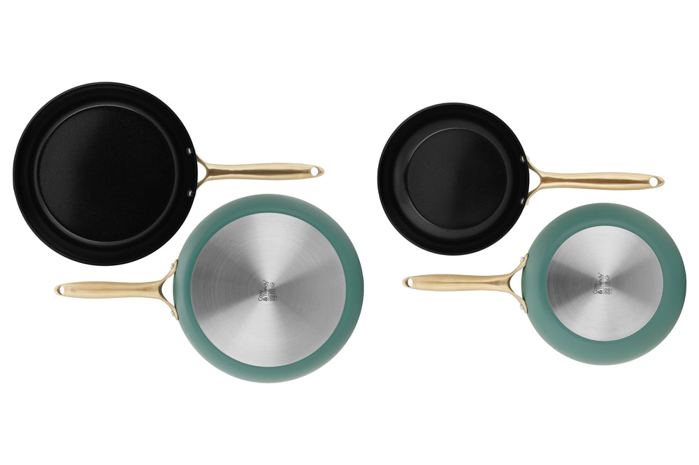 Cookinglife Frying Pan Set Style Green - ø 24 & 28 cm - ceramic non-stick coating - suitable for all heat sources