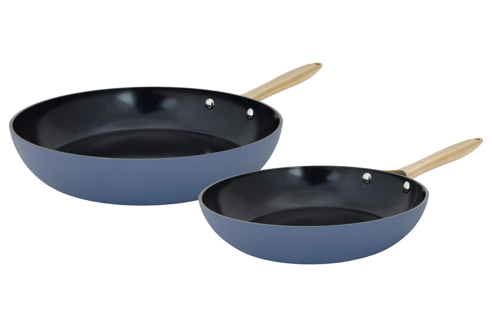 Cookinglife Frying Pan Set Style Blue - ø 24 & 28 cm - ceramic non-stick coating - suitable for all heat sources