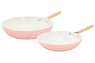 Cookinglife Frying Pan Set Style Pink - ø 24 & 28 cm - ceramic non-stick coating - suitable for all heat sources