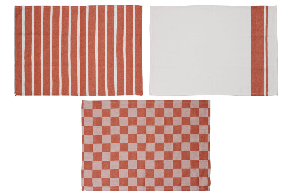Cosy & Trendy Tea Towels Fabric Rust 50x70 cm - 3-piece