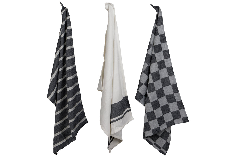 Cosy & Trendy Tea Towels Stoff Black Chambray 50x70 cm - 3-piece