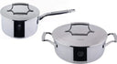 Saveur Selects Cookware set Voyage Series (Cooking pan ø 25 cm + sauce pan ø 20 cm) - TriPly stainless steel - Induction and all other heat sources