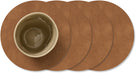 LIND DNA Coasters Nupo - Leather - Nature - ø 10 cm - 4 pieces